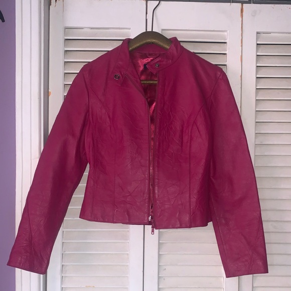 Pink vintage real leather jacket - Picture 5 of 5